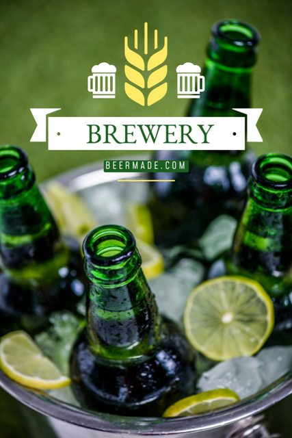 Brewing Company Ad Beer Bottles in Ice Tumblr Design Template