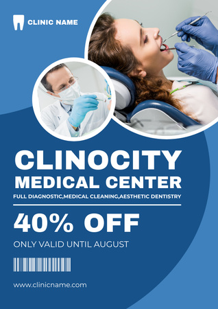 Dental Medical Center Services Ad Poster – шаблон для дизайну