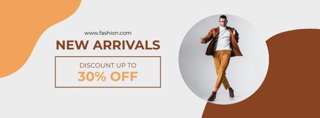 Fashion Clothes Sale Ad with Man Facebook coverデザインテンプレート