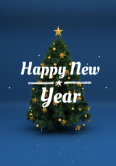 New Year Holiday Greeting with Festive Tree