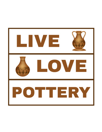 花瓶のある陶器についての心に強く訴える引用 T-Shirtデザインテンプレート