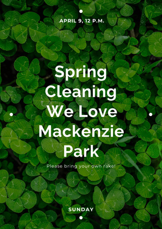 Spring cleaning in Mackenzie park Poster Πρότυπο σχεδίασης