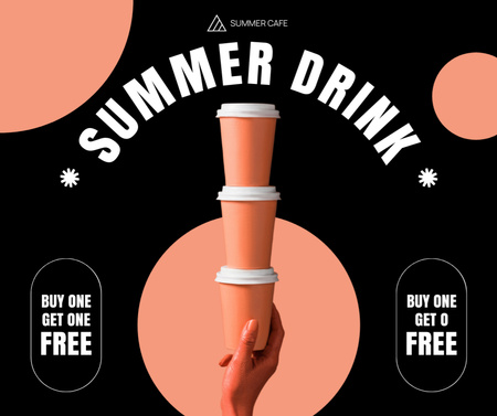 Summer Takeaway Drinks Facebook Design Template