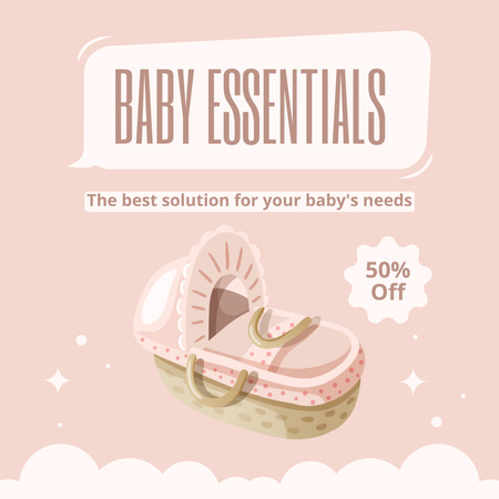 Discount on Best Baby Essentials Animated Post Design Template