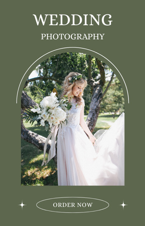 Designvorlage Schöne junge blonde Braut beim Hochzeitsfoto-Shooting für IGTV Cover