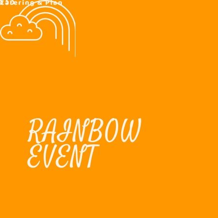 Designvorlage Eventagentur mit Wolke und Regenbogen für Logo