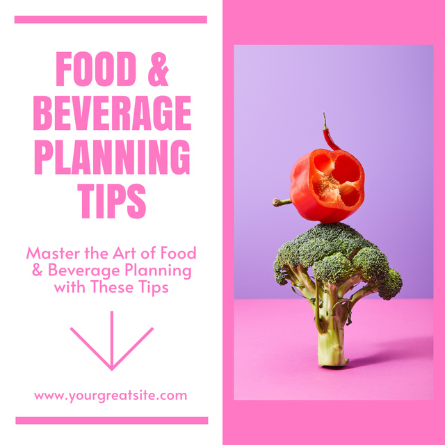 Tips for Planning Food and Beverage for Events Instagram AD Šablona návrhu