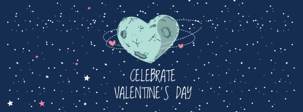 Plantilla de diseño de Valentine's Day Greeting with Starry Sky Facebook cover 