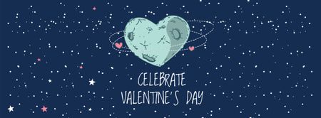 Ontwerpsjabloon van Facebook cover van valentijnsdag groet met sterrenhemel