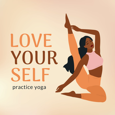 Ontwerpsjabloon van Instagram van Girl practicing Yoga