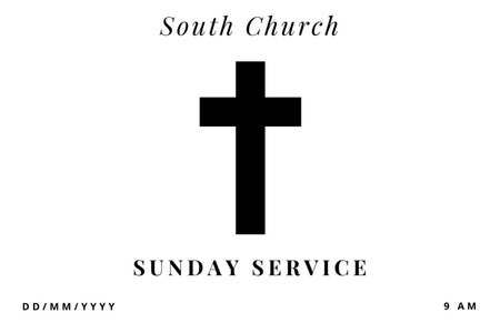 Simple Announcement of Easter Sunday Service Flyer 5.5x8.5in Horizontal Design Template