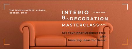 Plantilla de diseño de Masterclass of Interior decoration Facebook cover 