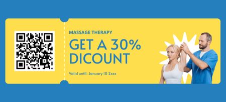 Reklama na masážní terapii Coupon 3.75x8.25in Šablona návrhu