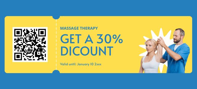 Massage Therapy Ad with Discount Coupon 3.75x8.25in Tasarım Şablonu