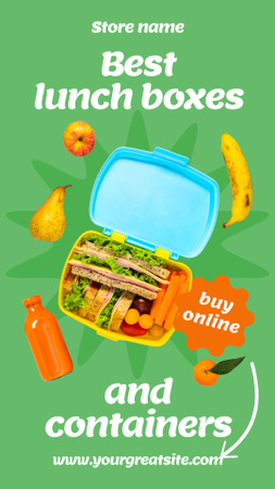 Template di design Annuncio di cibo per la scuola con l'offerta delle migliori scatole per il pranzo TikTok Video