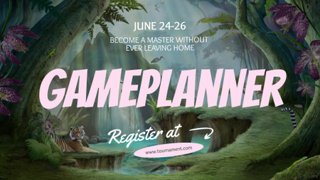 Game Tournament Announcement FB event cover Modelo de Design