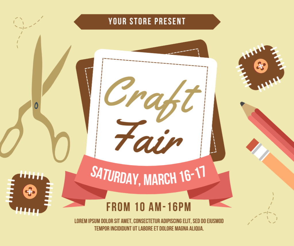 Szablon projektu Craft Fair Announcement in Pastel Facebook