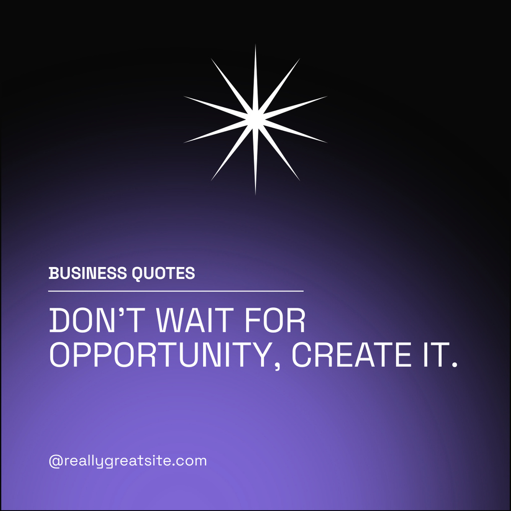 Motivational Business Quote about Opportunity LinkedIn post Tasarım Şablonu