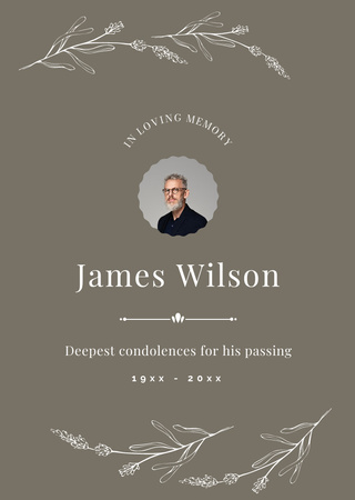 Deepest Condolence Messages on Death Postcard A6 Vertical Design Template