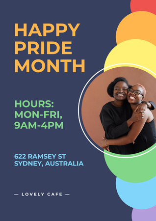 Ontwerpsjabloon van Poster van Uitnodiging voor LGBT-gemeenschap met schattig vrouwenpaar