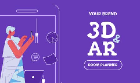 Virtual Room Planner Ad Business card Modelo de Design