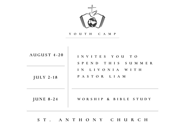 Summer Youth Religion Camp Timetable Poster B2 Horizontal Modelo de Design
