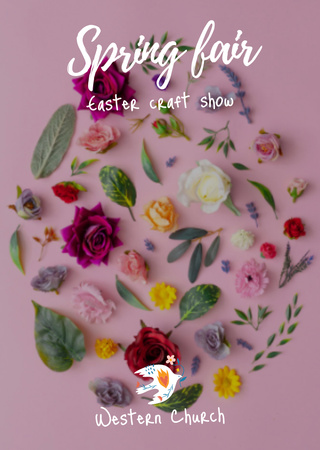 Celebration of Easter with Spring Craft Fair Flyer A6 Design Template