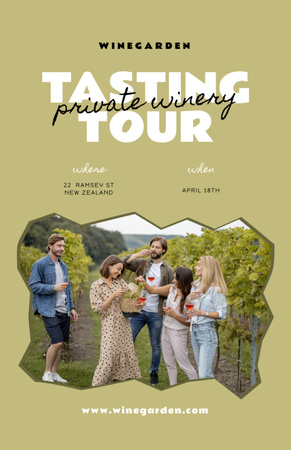 People on Wine Tasting Tour At Winery Invitation 5.5x8.5in Design Template