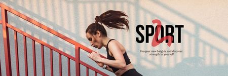 Sportive Girl training in city Twitter – шаблон для дизайна