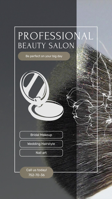 Professional Beauty Salon Services Offer For Wedding Instagram Video Story Šablona návrhu