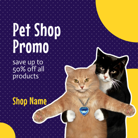 Discount Announcement for All Pet Products Instagram AD Design Template
