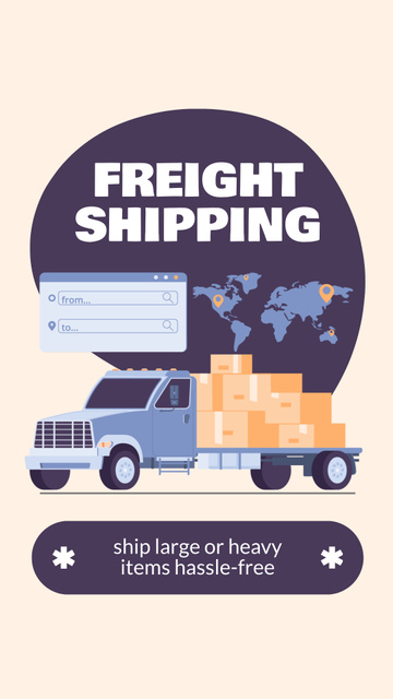 Reliable Freight Shipping by Trucks Instagram Video Story Modelo de Design