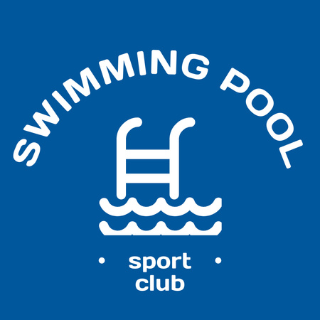 Advertisement for Sports Club with Swimming Pool Logo 1080x1080pxデザインテンプレート