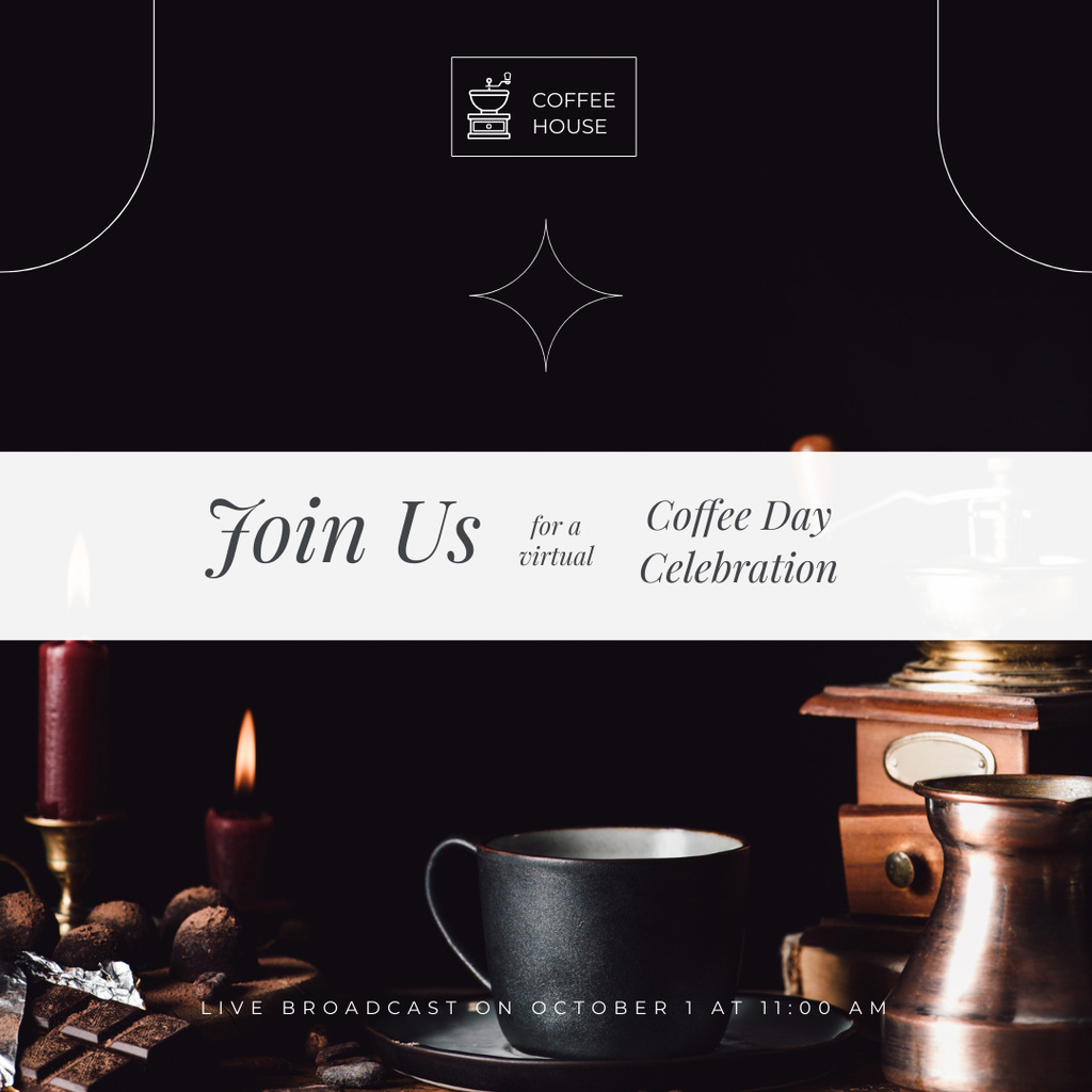 Coffee Day Invitation Instagram Πρότυπο σχεδίασης