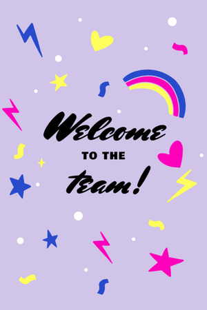 Welcome to Our Team Greetings Postcard 4x6in Vertical Design Template