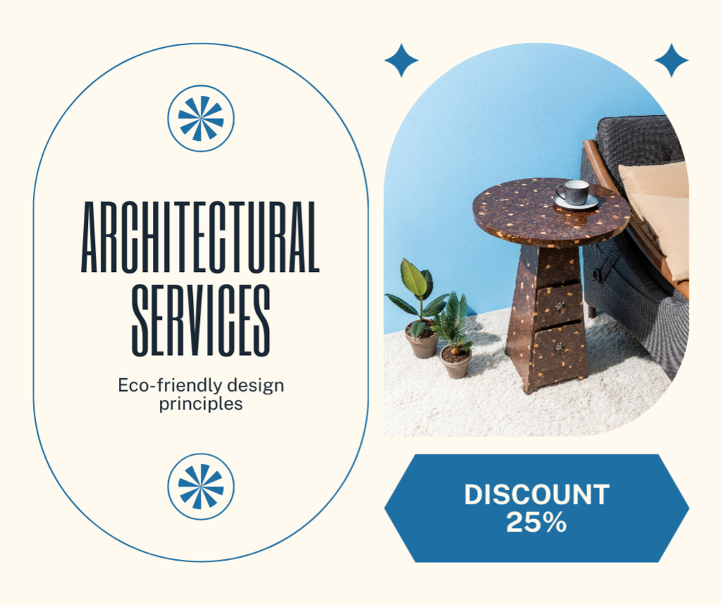 Ad of Architectural Services with Special Discount Offer Facebook Tasarım Şablonu