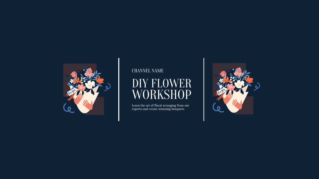Ontwerpsjabloon van Youtube van Offer Easy Flower Workshop on Bouquet Creation