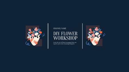 花束作りに関する簡単なフラワーワークショップを提供します Youtubeデザインテンプレート