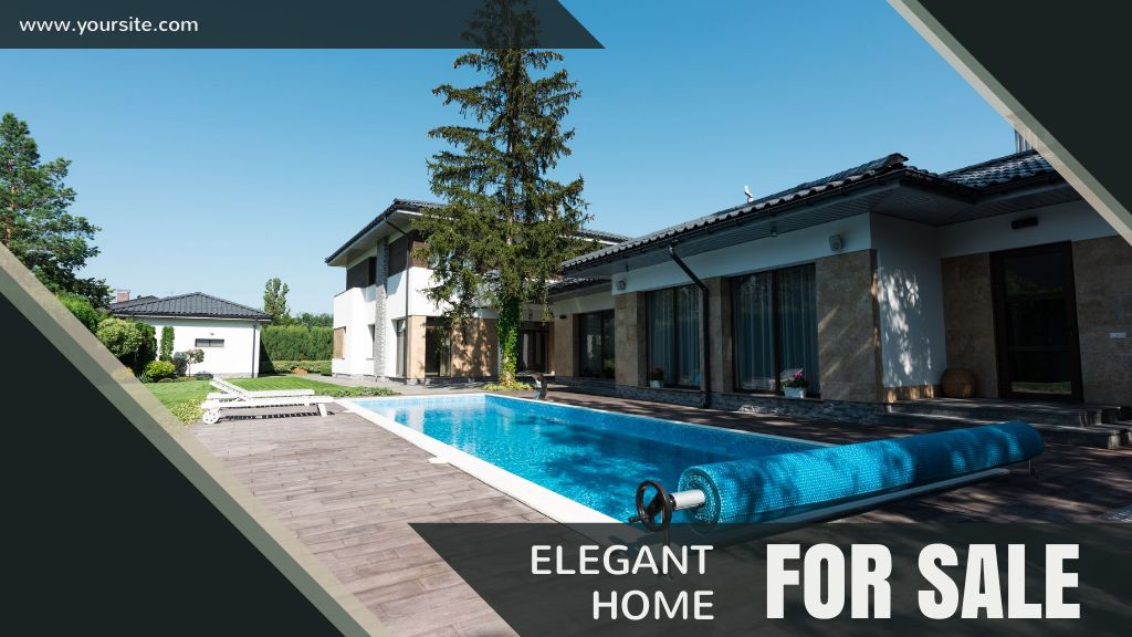 Blog Banner For Selling Home With Pool Title Design Template