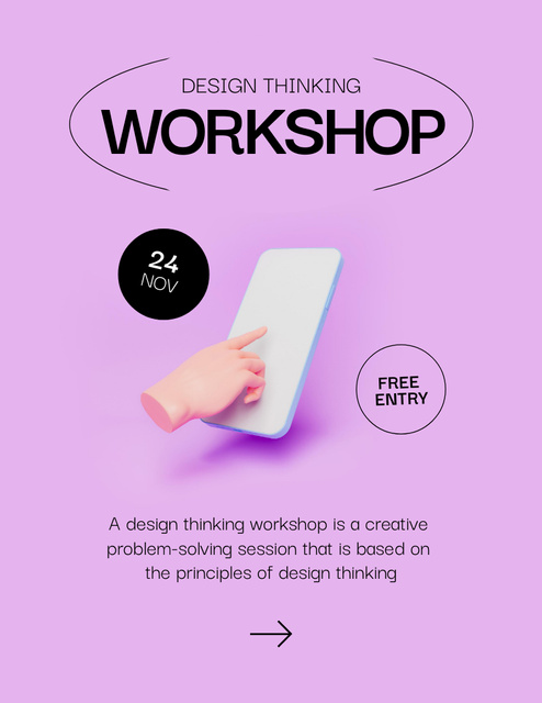 Ontwerpsjabloon van Flyer 8.5x11in van Collaborative Design Brainstorming Workshop Promotion