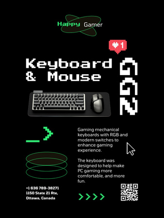 Pixed Promo of Gaming Gear Poster US Design Template