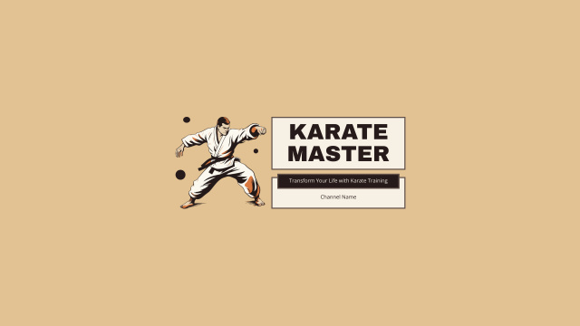 Karate Master Ad with Illustration of Fighter Youtubeデザインテンプレート
