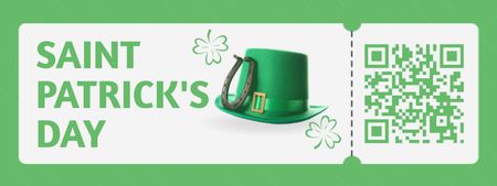 Happy St. Patrick's Day with Hat and Horseshoe Ticket Design Template