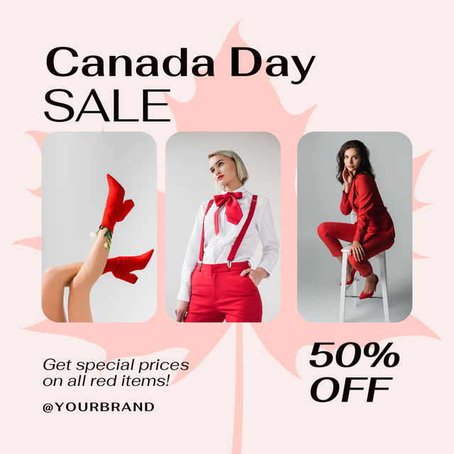 Ontwerpsjabloon van Instagram van Awesome Canada Day Sale Event Notification