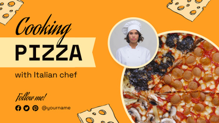 Designvorlage Professionelles Pizzakochen mit italienischem Koch für YouTube intro