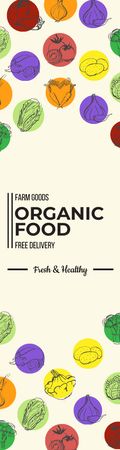 Organic Food Delivery On Vegetables Skyscraper Πρότυπο σχεδίασης