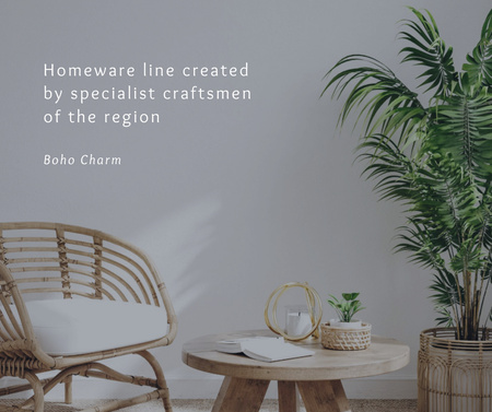 Minimalistic Home Interior Offer Facebook Design Template