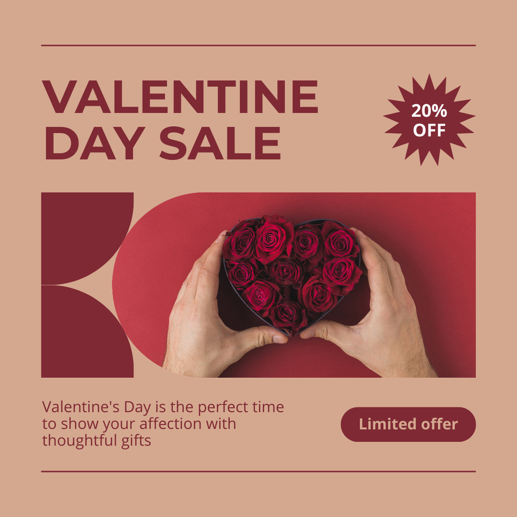 Limited Offer of Gifts on Valentine's Day Instagram – шаблон для дизайну