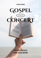 Gospel Concert Invitation with Bible in Hand