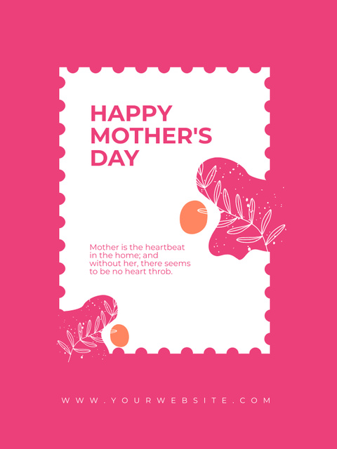 Designvorlage Mother's Day Greeting with Phrase about Mothers für Poster US